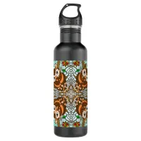 Hand Drawn Owl Mandala Artwork Stainless Steel Water Bottle