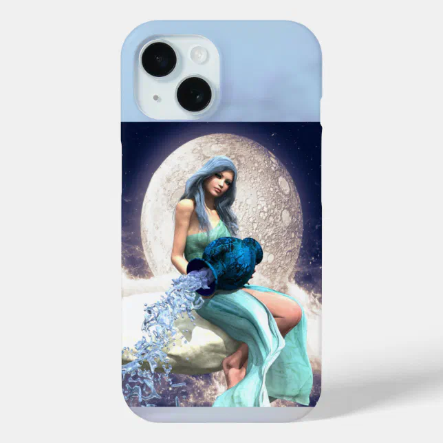 Aquarius – Woman Pouring Water From a Jug iPhone 15 Case