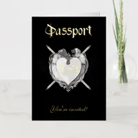 Gothic Skeletons Black Passport Wedding Invitation