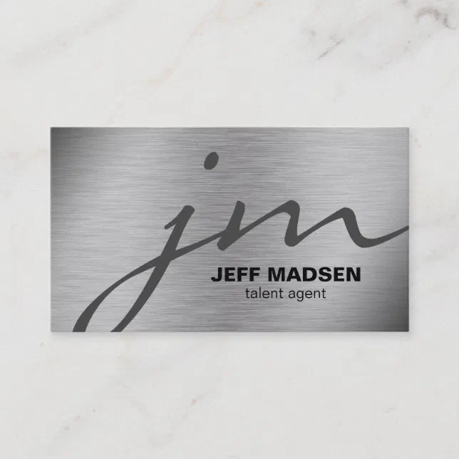 Futuristic Grey and Black on Steel Business Card