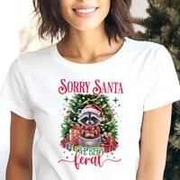 Sorry Santa Feral Raccoon Christmas Tri-Blend Shirt