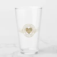 French Romance Heart Wedding Gold ID870 Glass