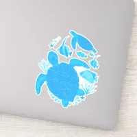 Turtle Ocean Reef Cool Blue Sticker