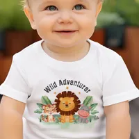 Wild Adventurer Jungle Safari Animals Birthday Baby T-Shirt