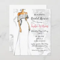 Budget Wedding Dress Bridal Shower Invitation