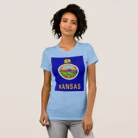 Kansas State Flag Womens Slim Fit T-Shirt