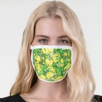 Summer Lemon Blossom Tropical Pattern Face Mask