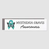 Myasthenia Gravis Awareness Ribbon and Butterfly Car Magnet