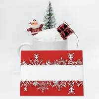 Classic White Snowflakes On Red Holidays Christmas Envelope