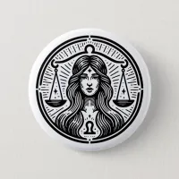 Horoscope Sign Libra Scales Symbol Button