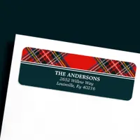 Tartan Plaid Red Christmas Address Label