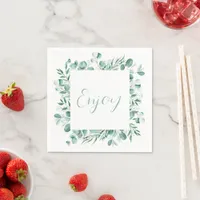 Elegant Watercolor Eucalyptus Napkins