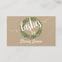 Kraft Foliage Wreath Lashes Business Card