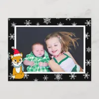 Christmas Fox Cute Personalized Photo Card