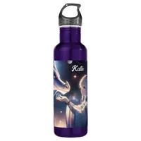 Anime Girl and her Dragon Personalized Stainless Steel Water Bottle