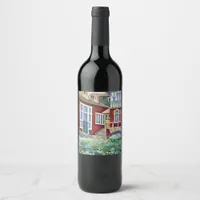 Sweden, Traditional Landscape Wine Label