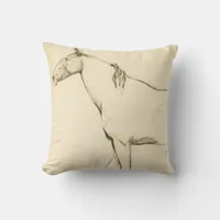 Horse Sketch Throw Pillow