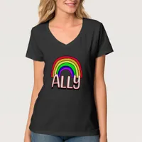 LGBTQIA+ Ally | Cute Rainbow and Heart Pride  T-Shirt