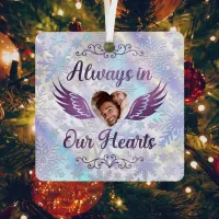 Always in our Hearts - Personalized Memorial Photo Metal Ornament