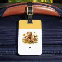 Guinea Pigs Cute Whimsical Pet Animals Monogrammed Luggage Tag