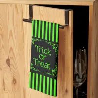 Slime Green Trick or Treat  Kitchen Towel