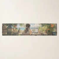 Anime office by the sea Scarf