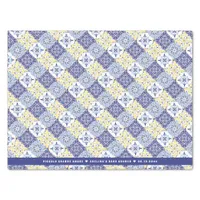 Piccolo Amore Italian Tiles Blue Lemon Baby Shower Tissue Paper