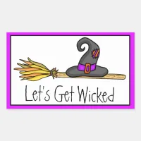 Let's Get Wicked | Witchy Halloween Rectangular Sticker