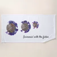 Beach Towel - Family of Purple Fish