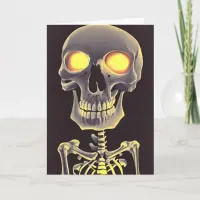 Spooky Skeleton Halloween Pun Card