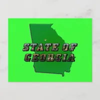 State of Georgia Map and Picture Text Postcard