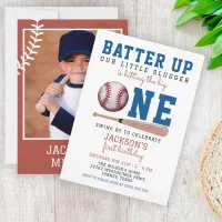 Batter Up Baseball 1st Birthday Party Invitation