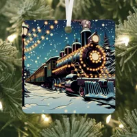 Old-Fashioned Holiday Train  Christmas Metal Ornament