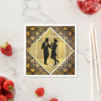 Art Deco Roaring 20's Couple New Year's Eve Party Napkins