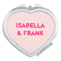 Blush Conversation Heart Compact Mirror