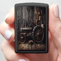 Rustic Tractor in a Barn Zippo Lighter