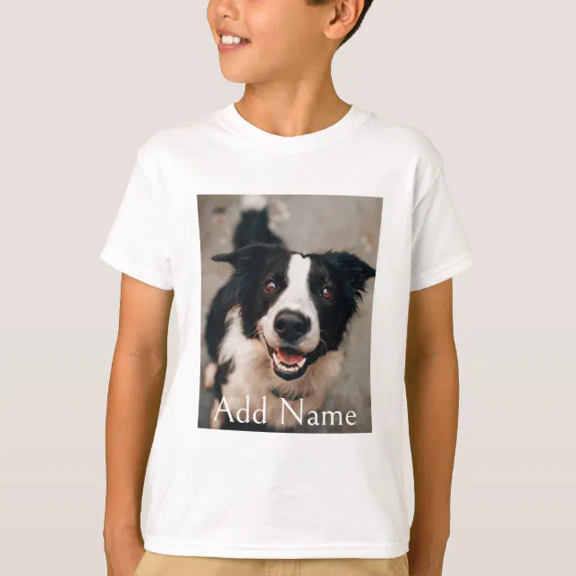 Custom Photo Dogs and Name Personalized Boy Kid T-Shirt