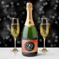 Elegant 29th Garnet Wedding Anniversary Sparkling Wine Label