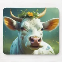 White Cow with Flowers