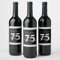 75th Diamond Wedding Anniversary Custom Wine Label