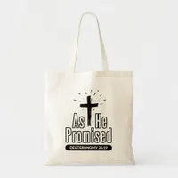 As He Promised Deuteronomy Minimalist Bible Verse Tote Bag