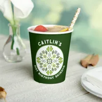 Shamrock Mandala 21st Birthday Party Paper Cups