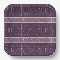 Purple Green Christmas Pattern#34 ID1009 Paper Plates