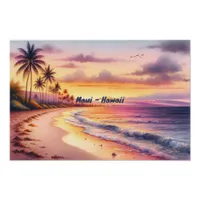 Watercolor Sketch Maui Hawaii Colorful | Poster