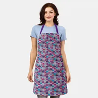 Chic Abstract Mermaid Scale Pattern With Gold Apron