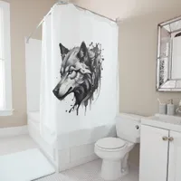 Title: Monochrome Wild Animals Shower Curtain