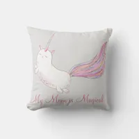 Caticorn | Mom is Magical Throw Pillow