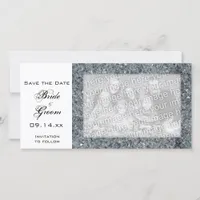 Faux Sparkle Wedding Save the Date