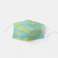 Tropical Palm Leaves Blue Yellow Adult Cloth Face Mask