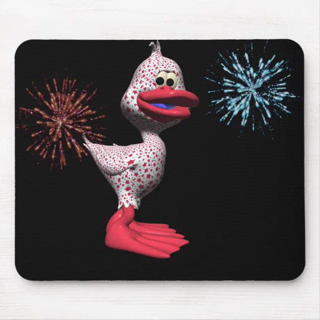 Cute Star Spangled Patriotic Duck Mouse Pad